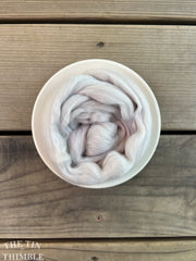 Cloud Gray Superfine Merino Wool Roving - 1 oz - Superfine Roving for Felting, Weaving, Spinning and More